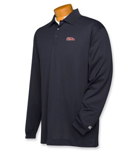 Ole Miss Rebels B&T CB DryTec LS Championship Polo - Navy Blue